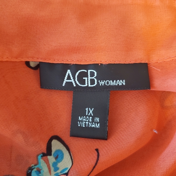 AGB Coral Butterfly 🦋 Button Down - Picture 5 of 6